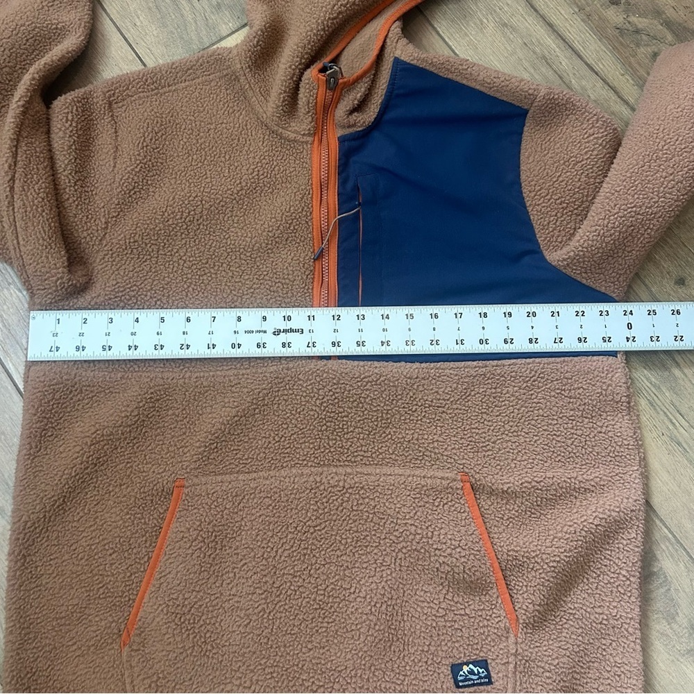 Mountain & Isles Half Zip Heavy Fleece Hooded Jacket Spice Southwest Baja Med - Picture 11 of 13